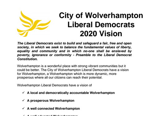 2020 Vision: Wolverhampton Lib Dems’ New Policy Booklet