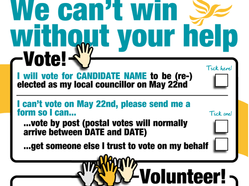 Template of the Week  –  Vote and Volunteer Card