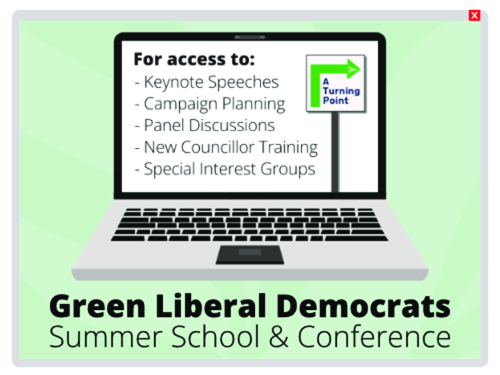 Green Liberal Democrats Summer School & Conference Online Tickets Launched