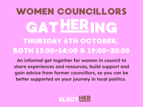 Elect Her: Upcoming online events for Women Councillors
