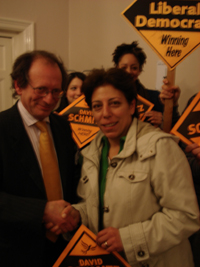 Lib Dem candidate David Schmitz and whistle blowing social worker Nevres Kemal