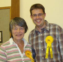 The victor Sue Henchley and PPC Chris Coleman