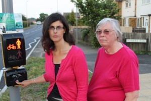 Layla Moran and Margaret Crick campaigning for changes to the Wootton Road Roundabout Abingdon