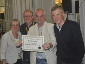Gloucester Lib Dems were our runners-up in this year's Best Literature category